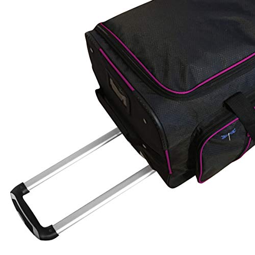 Travolution 23 Inch Garment Rack Duffel with Wheels, Black/Pink