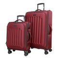 Kenneth Cole REACTION The Venturer 2-Piece Softside 8-Wheel Spinner Luggage Travel Set: 20" Carry-On & 28" Checked Suitcase, Wine