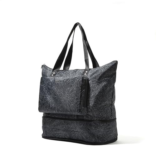 Baggallini Women's Carryall Expandable Packable Tote, Midnight Blossom