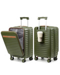 Joyway Carry on Luggage Airline Approved with Front Compartment and Cup Holder, 20 Inch Hard Shell Carry-on Suitcase with Spinner Wheels and TSA Lock for Women Men