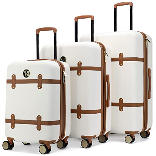 Badgley Mischka Grace 3 Piece Expandable Retro Luggage Set, 3 Piece Set
