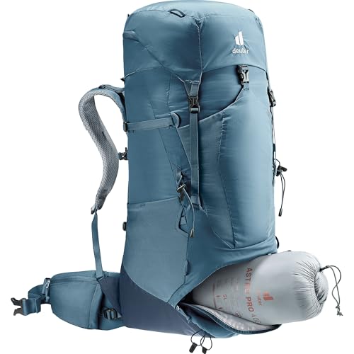 Deuter Unisex Aircontact Lite 50 + 10 L, Lightweight Backpacking & Hiking Backpack for Men & Women, 50 + 10 Liters - Atlantic-Ink