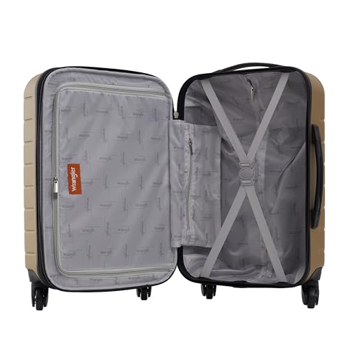 Wrangler Smart Spinner Hardside Luggage, 2 Piece Set, Wood Thrush