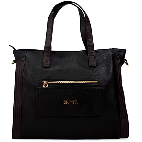 Badgley Mischka Rose Vegan Leather Weekender Duffel Bag (Black)