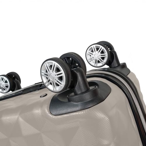 Kenneth Cole REACTION Diamond Tower Collection Lightweight Hardside Expandable 8-Wheel Spinner Travel Luggage, Rye, 2-Piece Set (20" & 28")