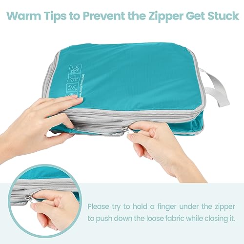 Cambond Compression Packing Cubes for Travel - 4 Piece Expandable Luggage Packing Organizers Bags Set, Lightweight Compression Cubes for Travel Essentials Carry on Suitcases, Multi-color