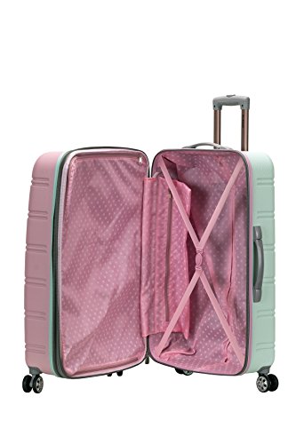 Rockland Melbourne Hardside Expandable Spinner Wheel Luggage, Mint, Checked Large 28"