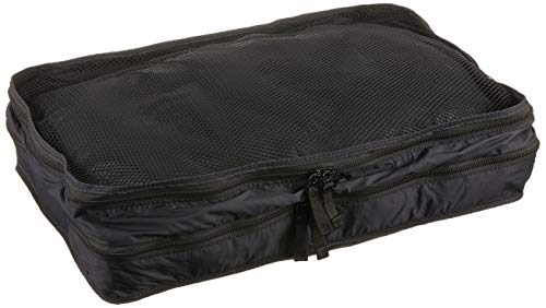 Muji Gusset Case Double Zip, Nylon, Black, Medium
