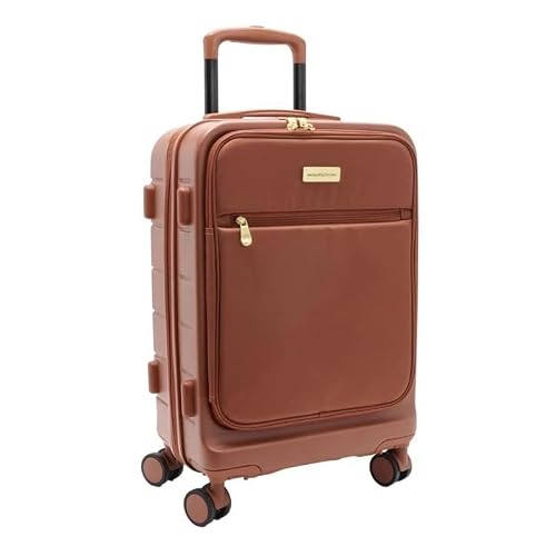 Samantha Brown Frontload 22" Hardside Carry-On with Antitheft Lock—Mocha Bisque