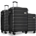 KEYTANG 3-Piece Hardshell Luggage Set(20/24/28), Lightweight Expandable Suitcase with TSA Lock and Double Spinner Wheels, 20% Expansion for Extra Packing, Carry-On and Checked Bags, Black