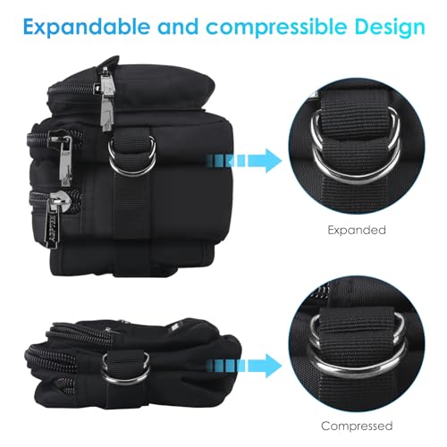 AGPTEK Fanny Pack for Women Men, RFID Large Capacity Waist Wallet Bag, Adjustable & Water Resistant Bum Belt Pouch for Travel, Running, Shopping, Hiking, Dog Walking, Cycling, Climbing-Black