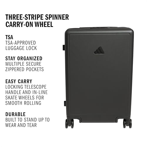adidas 3-Stripe Spinner Carry-On Luggage Wheel Bag Suitcase
