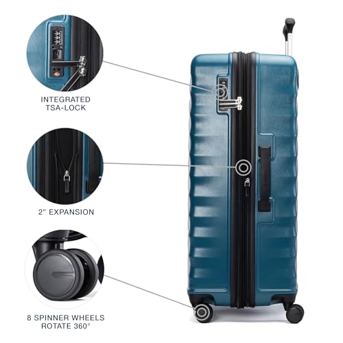 Travelpro Maxlite Air V2 Hardside Expandable Checked Luggage, 8 Spinner Wheels, Lightweight Hard Shell Suitcase, TSA lock, Teal, Checked Large 28-Inch
