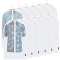 BALEINE 40'' Translucent Garment Bags, 12 Packs PEVA Dress Bag for Closet Clothes Dresses Suit Coats Storage (White, 12PK)