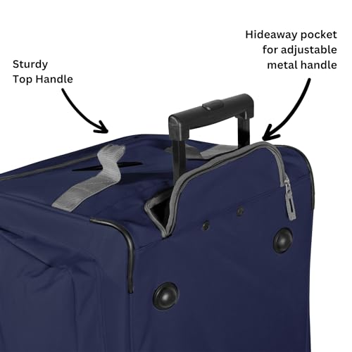 Olympia U.S.A. 22 inch Carry On 8 Pockets Wheeled Rolling Duffel Bag Water Resistant Luggage Lightweight Travel Suitcase with Retractable Handle