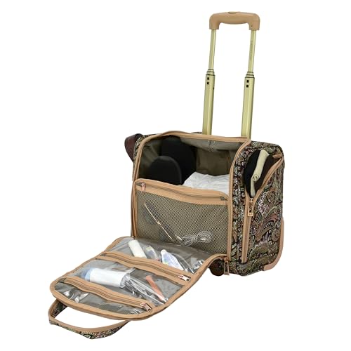 London Fog Mayfair 15 Inch under the Seat Bag, Black Sand Paisley
