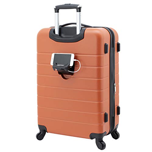 Wrangler Smart Spinner Hardside Luggage, 3 Piece Set, Burnt Orange