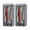 Univivi Garment Bags for Hanging Clothes, Large Clothes Storage Bags Closet Organizer with Clear Window, Premium Hanging Garment Storage Bag for Suits, Coats, Jackets, 40", 2-Pack (Grey)