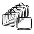 Fasmov 6 Pack Large Clear Travel Packing Cube, See-Through PVC Organizer, Vinyl Zippered Storage Bags Multipurpose Pouch with Handle for Suitcase Pants, Cashmere, Sweaters Shirts Dress Storage