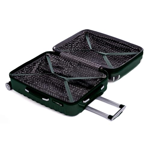 Gabbiano Vintage 3-Piece Luggage PC Hard Shell Set – Expandable Polycarbonate Luggage Set with Spinner Wheels, TSA Lock, Hardside Vintage Luggage Sets (Green, Carry-On 21")