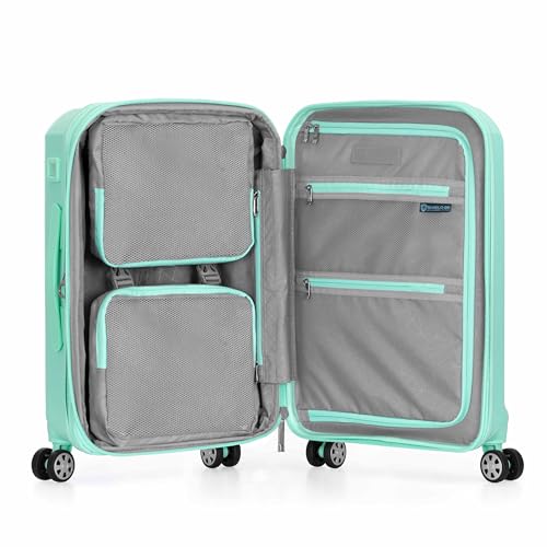 Traveler's Choice Pagosa Hardshell Expandable Luggage with Spinner Wheels, Mint, 22-Inch Carry-on