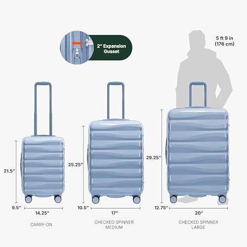 Traveler's Choice Edinburgh II Hardside Spinner Luggage, TSA Lock, Blue, 21" Carry-on