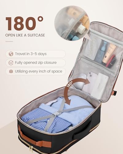 LOVEVOOK 40L Travel Backpack Flight Approved Carry on Backpack,3 Packing Cubes,Waterproof Personal Item Travel Bag,TSA Carry on Luggage Suitcase Travel Essentials,Gifts for Women & Men,fits 17" Laptop