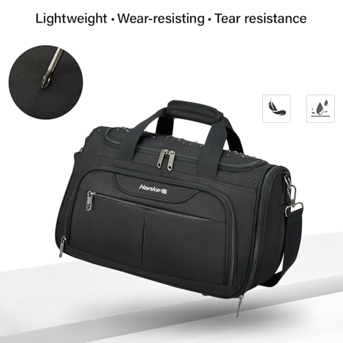 Hanke Underseat Carry On luggage Bags for Travel, Foldable Travel Bags for Women, Soft Lightweight Personal Item Travel Bag Small Carry On Bags for Airplanes, Travel Tote Bags for Women Men.（Black）