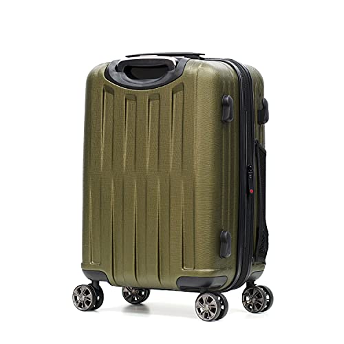 Olympia U.S.A. Sidewinder 21-Inch Carry On Luggage Expandable Lightweight Hardside Double 4 Wheel Spinner Suitcase with TSA Lock and Hidden Laptop Compartment