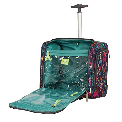 Lily Bloom Designer 15 Inch Carry On - Weekender Overnight Business Travel Luggage - Lightweight 2- Rolling Wheels Suitcase - Under Seat Rolling Bag for Women (Wildwoods)