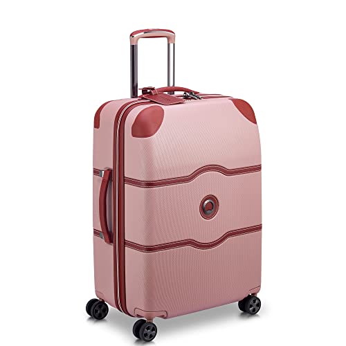 DELSEY PARIS Chatelet Air 2.0 - Hardside Luggage Checked medium 24 Inch - TSA Lock - 360° Spinner Wheels - Polycarbonate Travel Suitcase, Pink