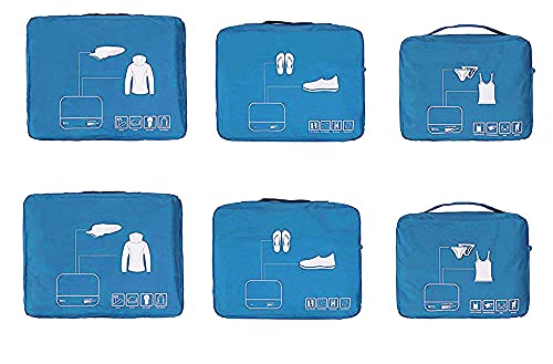 Packing Cubes Set Travel Luggage Organizers Suitcase Lightweight Accessories (Sky Blue)
