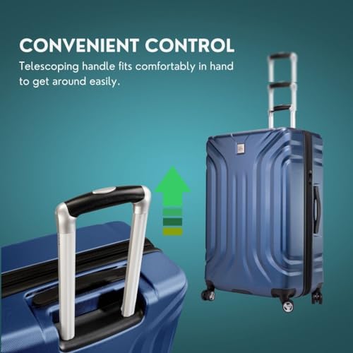 SKYWAY Skyway Nimbus 4.0 Hardside Spinner Luggage (Maritime Blue, Checked-Medium 24-Inch) (49M-20)