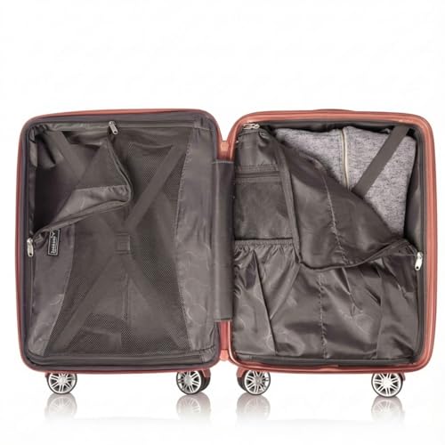 Gabbiano 9060 3 Piece ABS Luggage Set – Expandable Hardshell Suitcase with Add-A-Bag Strap, TSA Lock & 8-Wheel Spinners – Lightweight (20" Carry On, 26" Medium, 30" Large) (Rose Gold, 3-Piece set)