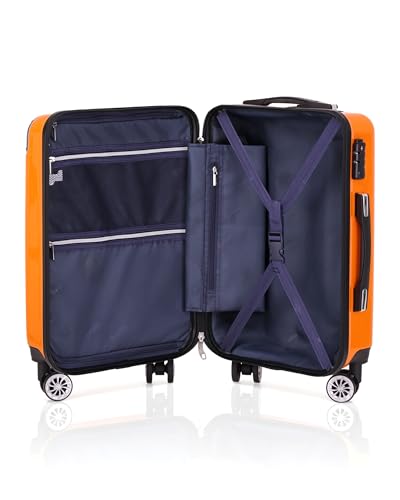 Coolife Carry On Luggage, Suitcase with Durable and Lightweight, carry on suitcase with PC+ABS Hardshell, Dual Spinner Wheels, TSA Lock, and YKK Zipper(orange new, S(20in)_carry on)