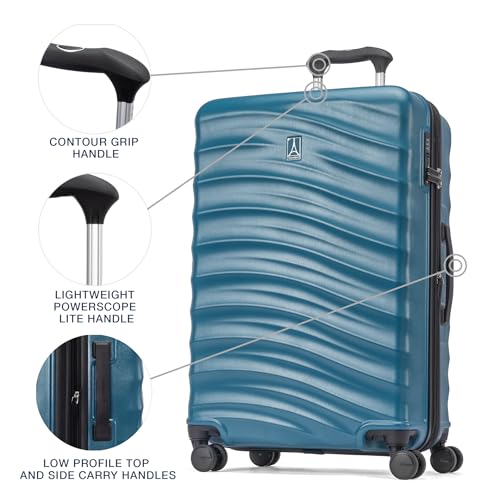 Travelpro Maxlite Air V2 Hardside Expandable Checked Luggage, 8 Spinner Wheels, Lightweight Hard Shell Suitcase, TSA lock, Teal, Checked Medium 25-Inch