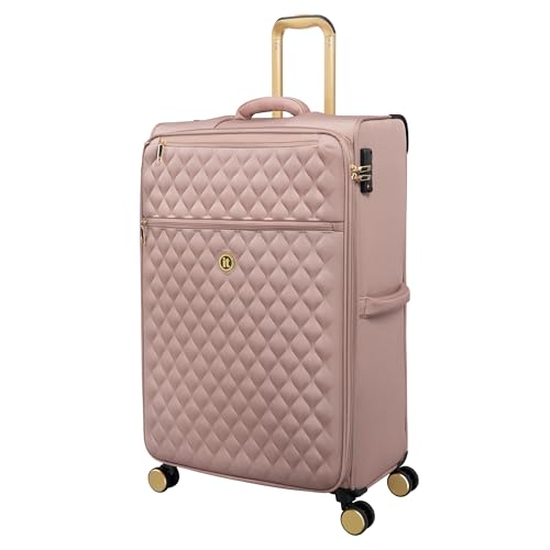It Luggage Glimmering 32" Softside Checked 8 Wheel Expandable Spinner, Mink Gold