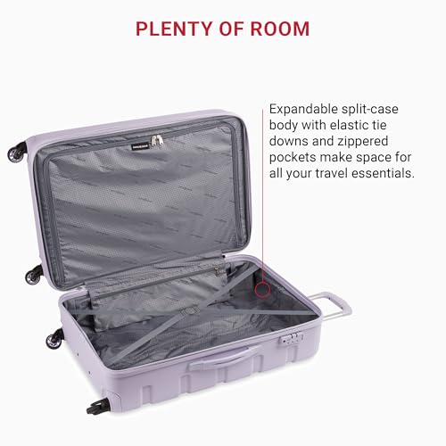 SwissGear 7366 Signature Hardside Expandable Luggage with Spinner Wheels, TSA Lock, Evening Haze, Checked-Large 27-Inch