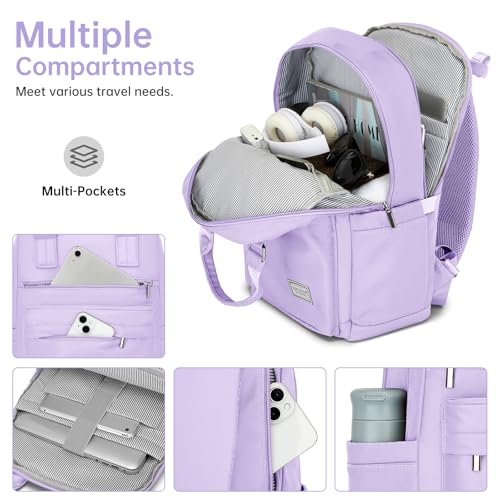 TRIPLAYER Carry On Luggage 22x14x9 Airline Approved, 22 Inch PP Hardshell Luggage Carry-on Suitcase with Spinner Wheels, Carry On Suitcase Set for Women (Lavender)