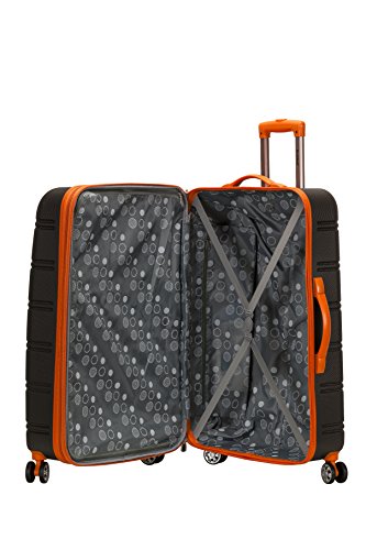 Rockland Melbourne Hardside Expandable Spinner Wheel Luggage, Checked Large 28", Charcoal
