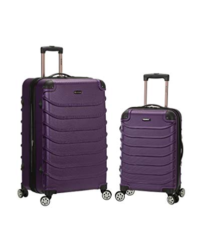 Rockland Speciale Hardside 2 Piece Expandable Spinner Luggage Set, (20"/28"), Purple