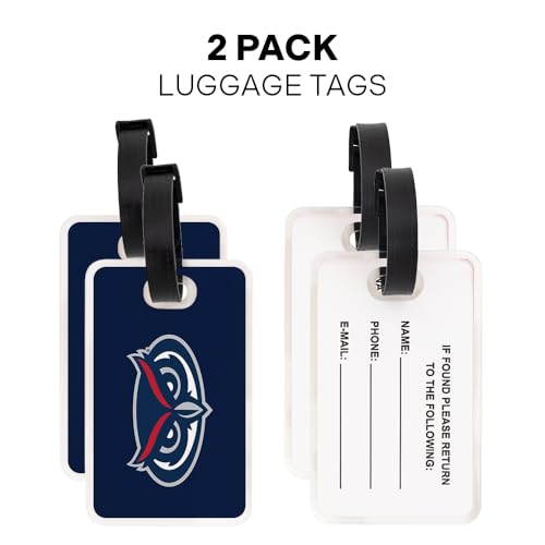 Desert Cactus Florida Atlantic University Luggage Tag – Official FAU Owls 2 Pack Travel ID Label for Suitcases, Bags, and Carry-Ons (2-Pack Acrylic Luggage Tag A)