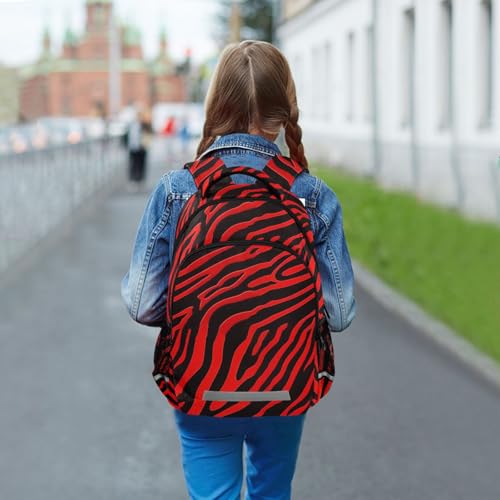 KLL Red zebras Tigers Animal Print carry on backpacks for kids with big bookbags for elementary para bebes varon