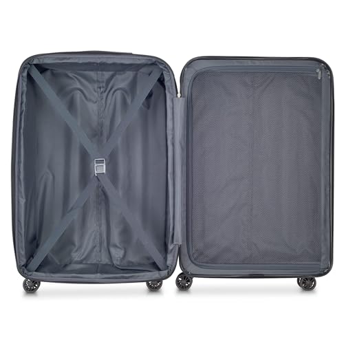 DELSEY PARIS Helium Aero Hardside Expandable Luggage with Spinner Wheels, Black, Checked-Medium 24 Inch