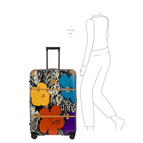 Bric's Andy Warhol Checked Luggage – Travel as Art Marilyn Print, Luxury Suitcase with Leather Trim, 360° Silent Wheels, Lightweight Hard Structure, 30 Inch, Black