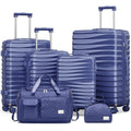 Joyway Luggage Sets 6 Piece with Detachable Spinner Wheels, Lightweight Hard Shell Travel Suitcse Set with TSA Lock (Blue, 6 Piece Set)