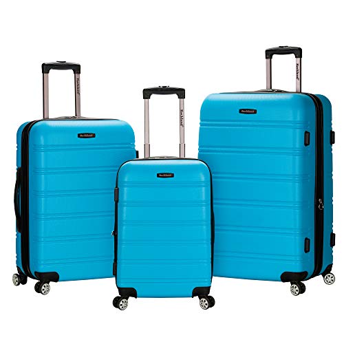 Rockland Melbourne Hardside 3 Piece Expandable Spinner Wheel Luggage Set, (20"/24"/28"), Turquoise