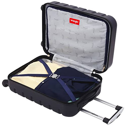 Wrangler 21.5" Spinner Carry-On Luggage, Navy Blue