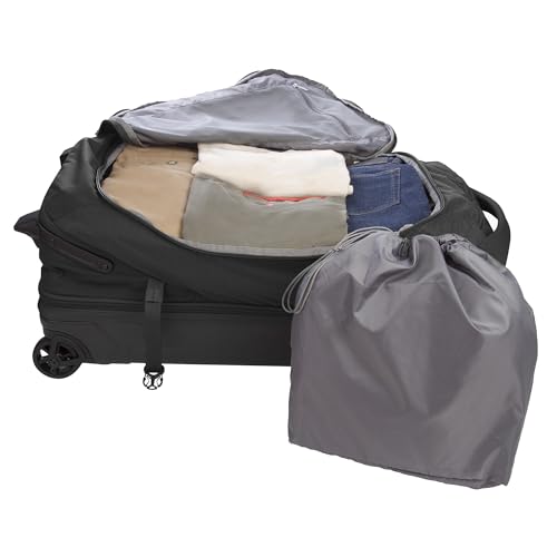 Eddie Bauer Expedition Rolling Duffel Bag with Wheels | Travel | Check-In | Luggage | Rugged | Durable - Black, 30"