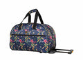 LUCAS Designer Carry On Luggage Collection - Lightweight Pattern 22 Inch Duffel Bag- Weekender Overnight Business Travel Suitcase with 2- Rolling Wheels (Peach)